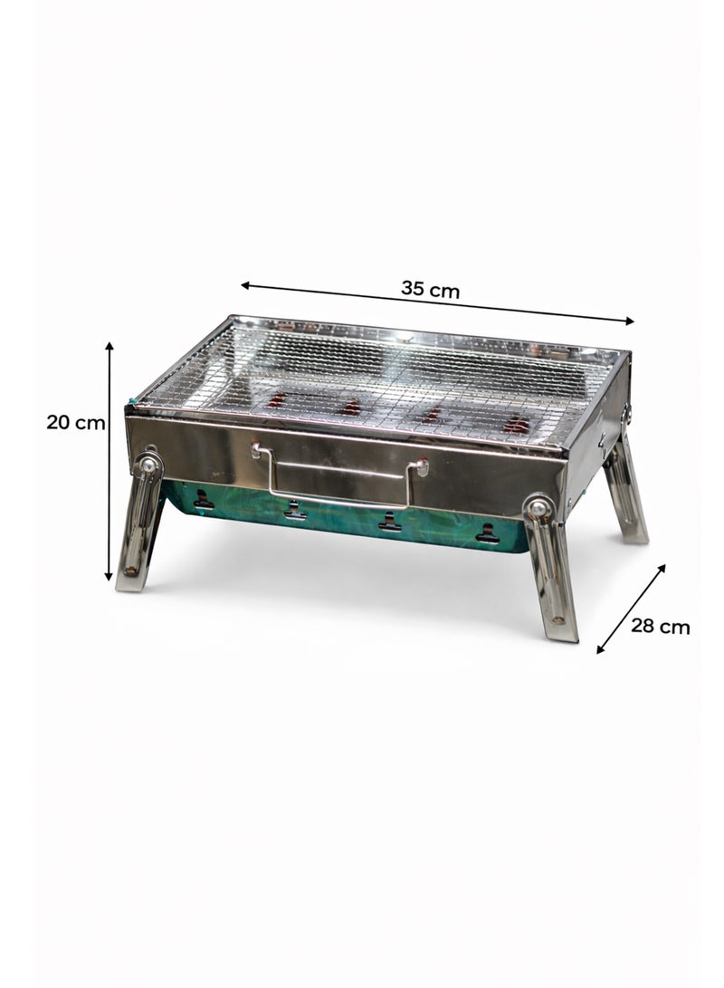توشيونيكس شواية فحم قابلة للطي من UTTORA طراز TL-372 - حامل شواء محمول من الفولاذ المقاوم للصدأ | سهلة الحمل، آمنة للطعام، مقاومة للصدأ، سهلة التنظيف | مثالية للتخييم، والنزهات، والحدائق، والشواطئ، والطهي في الهواء الطلق - Image 5